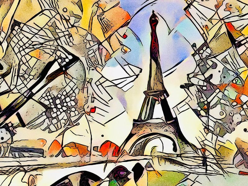 Kandinsky meets Paris 2 by zam art