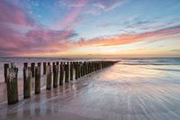 Sunset with pastel shades on Domburg beach