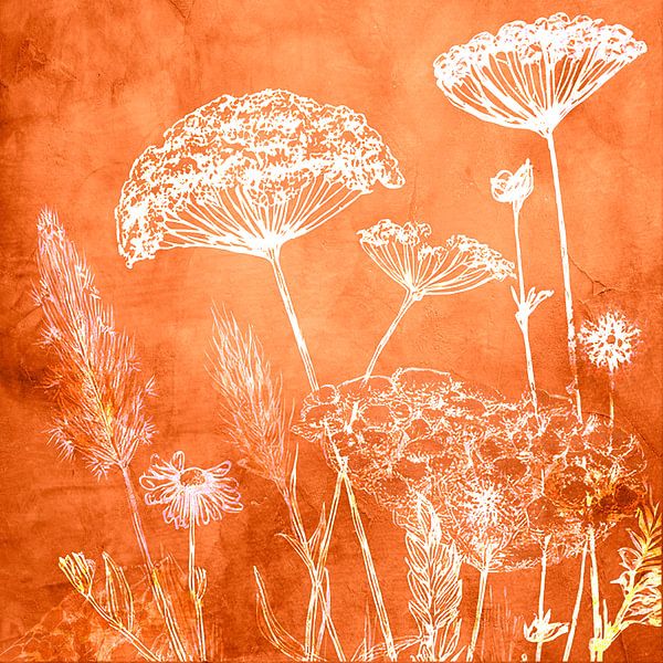 Art mixte botanique : Graminées à fleurs par Studio Pieternel