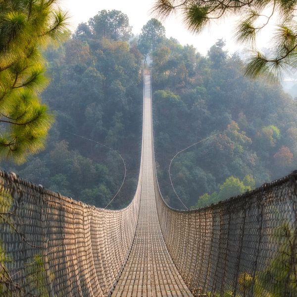 Hängebrücke in Nepal. von Ron van der Stappen