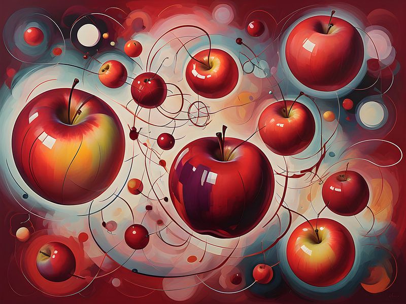 Glänzende Äpfel und fließende Linien von Bart Veeken