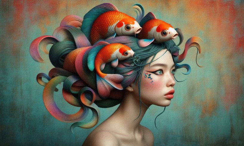 the Koi Mermaid (no bubbles) von J.O. Han