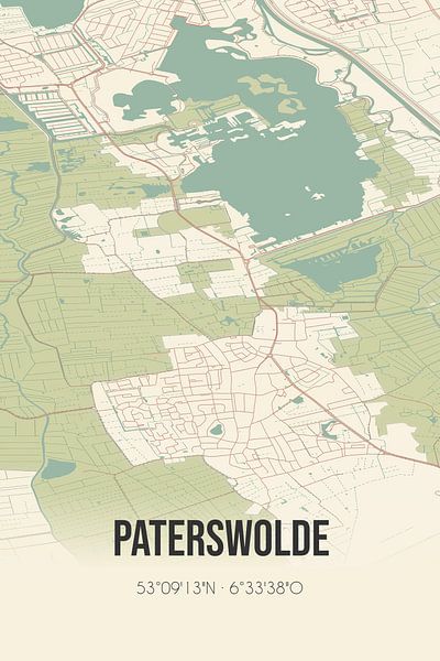 Alte Landkarte von Paterswolde (Drenthe) von Ortsdrucke