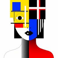 Primary Vision – Bauhaus Abstract Portrait