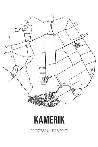 Kamerik (Utrecht) | Karte | Schwarz und weiß von Ortsdrucke