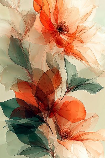 Transparency in Coral & Green no.3 by Studio BB