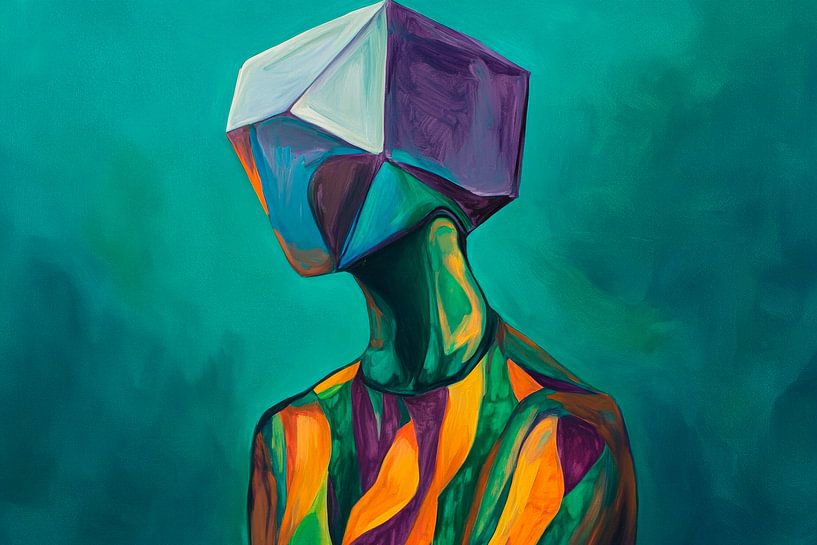 Geometrischer Schatten – Farbenfrohes Ich von Poster Art Shop