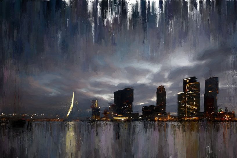 Sonnenaufgang Rotterdam von Arjen Roos