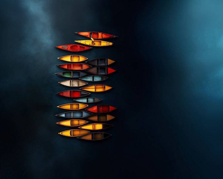 Bateaux vus d'en haut par fernlichtsicht