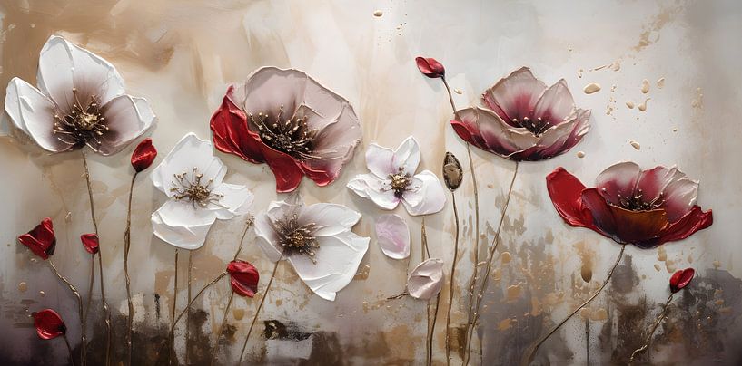 Mohnblumen auf dem Feld von Artsy