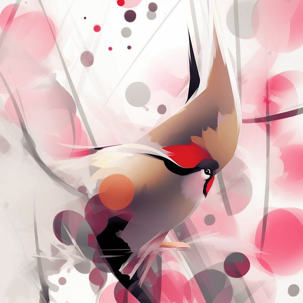 Pestvogel in geometrischen Formen von Karina Brouwer