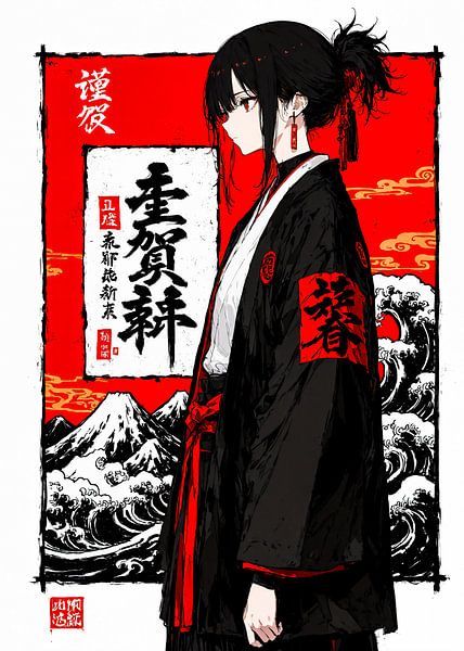 Anime Samurai Girl Japan von Ruzerin