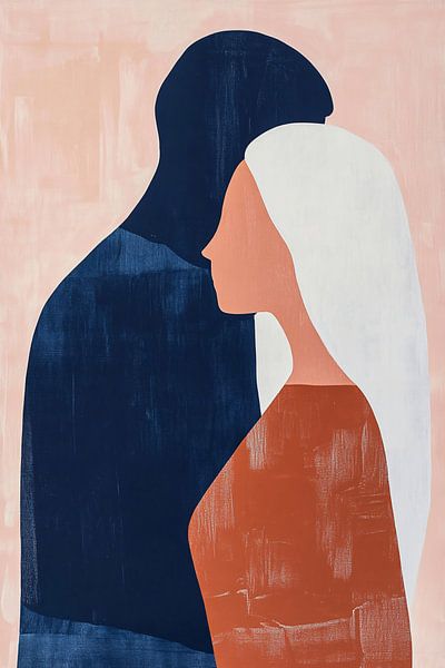 Abstrakte romantische Silhouette Paar von Imperial Art House