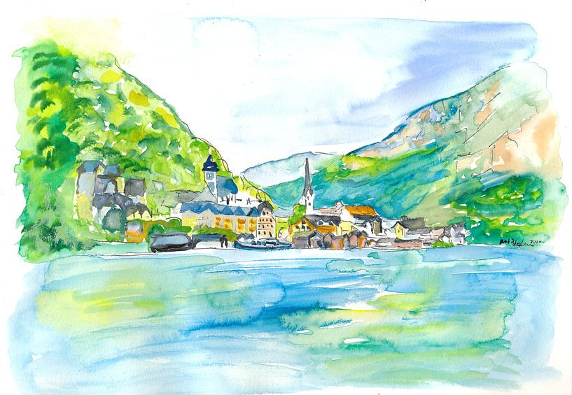 Unglaubliches Hallstatt mit See und Bergen im Salzkammergut Österreich von Markus Bleichner