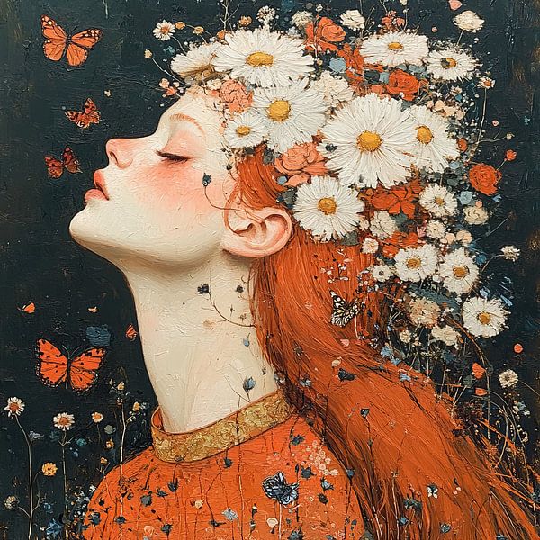 Flowers Woman by Eye catching paintings