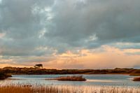 The last bit of sunlight falls over the dunes at the Griltjeplak on Terschelling