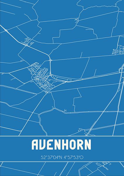 Blueprint | Map | Avenhorn (North Holland) by Prints of Place