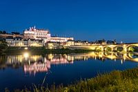 La Loire et le château d'Amboise au crépuscule, Amboise, France | Le Ch�teau d'Amboise et la Loire a