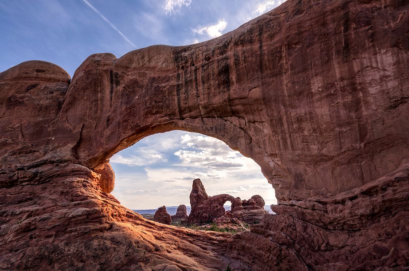 zonsondergang in Arches National Park van Michael Bollen