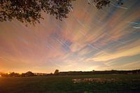 Nederlands landschap van sterrenspoor Scherpenzeel, Nederland