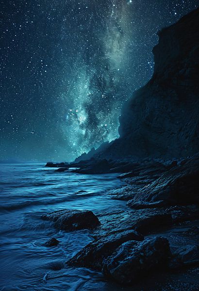 Ciel nocturne sur la côte par fernlichtsicht