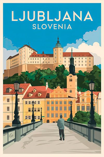 Ljubljana, Slovenia. by Poster Art Shop