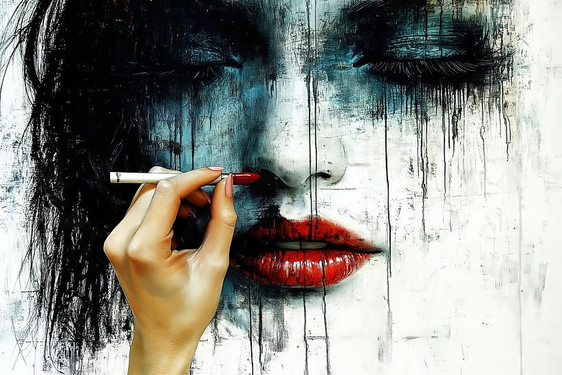 Make-up trifft Kunst auf Leinwand von Frank Heinz