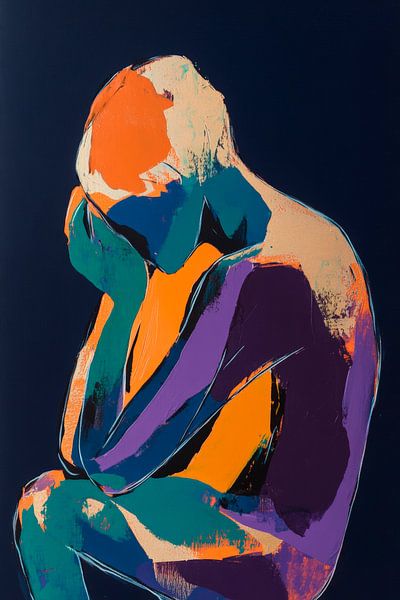 Colourful figure in reflection - Expressive by Poster Art Shop