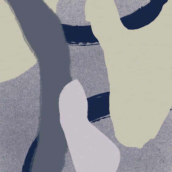 Formes abstraites pastel en rose, gris, noir et jaune. par Dina Dankers