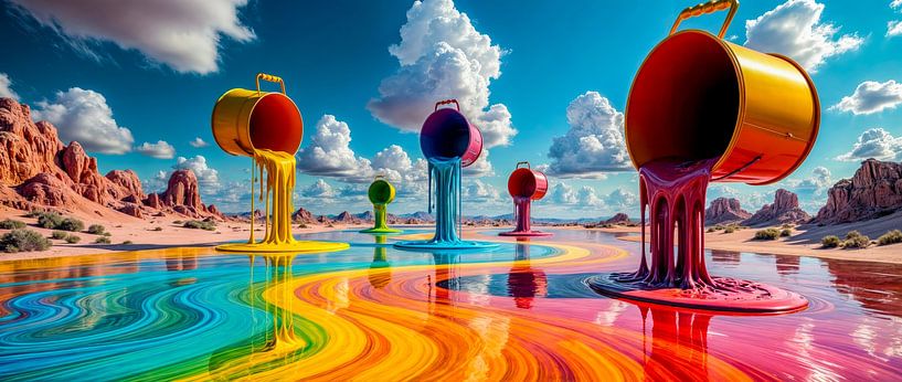 Farbflut der Wüste - Ein neuer Horizont von Klaus Tesching - Art-AI