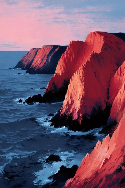 Felsenküste bei Sonnenuntergang von Imperial Art House