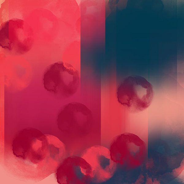 Pop der Farbe. Neon und Pastell abstrakte Kunst in dunkelblau, lila, rosa von Dina Dankers