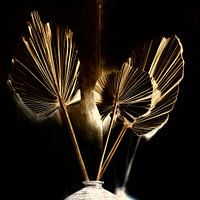 Stillleben goldene getrocknete Palmblätter