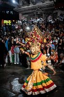 Der traditionelle Tänzer in Nepal.