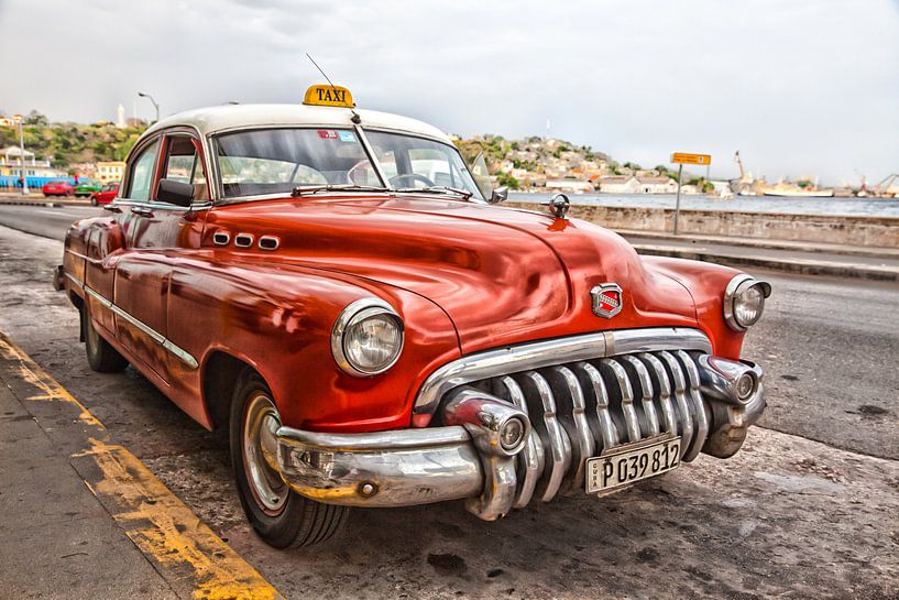 JUNIWORDS Poster Auto Havanna Kuba Amerika Oldtimer Gelb