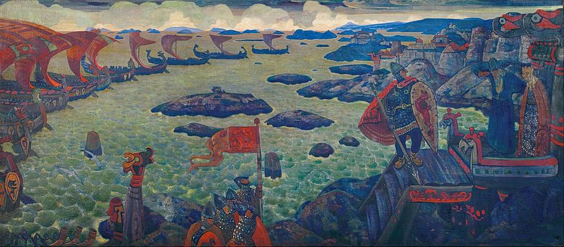 Nicholas Roerich - Prêt pour la campagne (La mer de Varagie) (1910) par Peter Balan