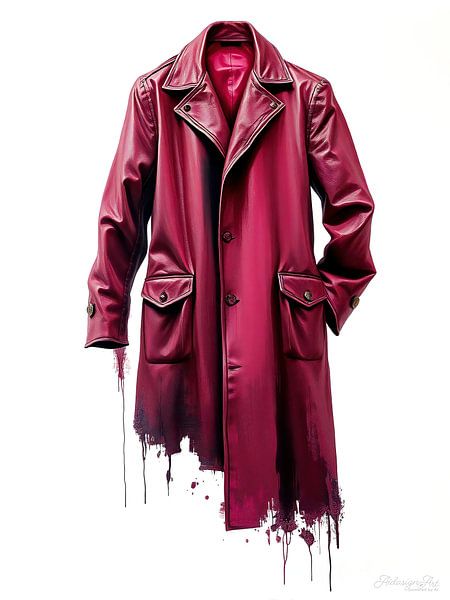 Abstraktion eines pinken Ledermantel – Zwischen Präsenz und Auflösung: Ein zeitloses Modezeichen von Identität, Erinnerung und stiller Verwandlung im Raum des Unsichtbaren von AidasignArt