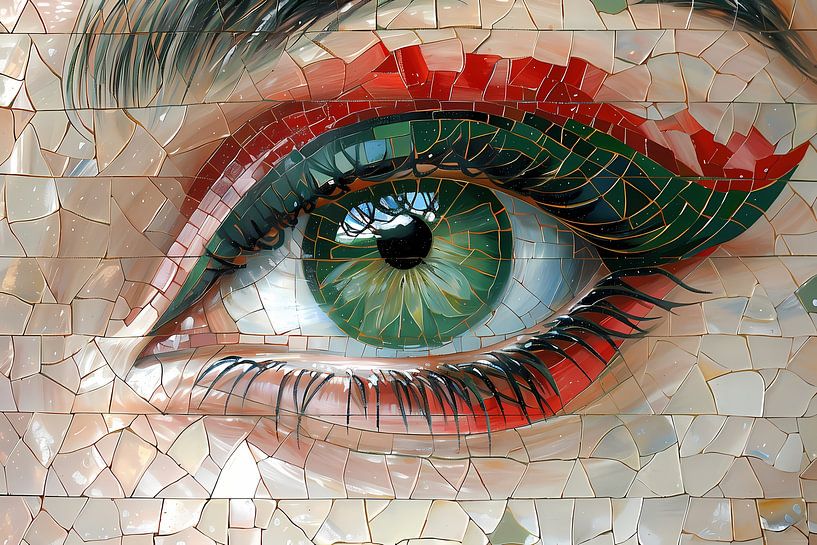 Detailed Mosaic View of an Eye by Art & Soul Creations