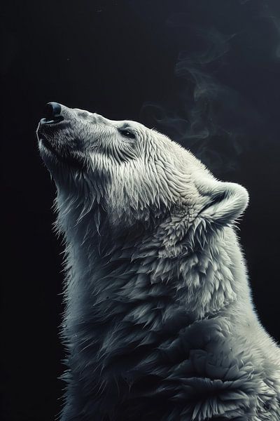 Arctische Majesteit IJsbeer in Mystiek Licht van Eva Lee