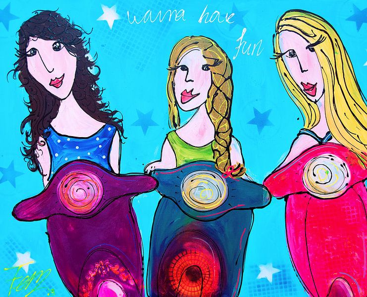 Vespa Mädchen   von Femke van der Tak (fem-paintings)