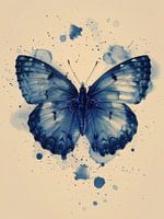 Drawing, Chinese ink, watercolour, Butterfly