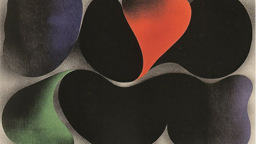 Abstract shapes with red by Franka Poulain