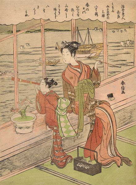 Suzuki Harunobu 鈴木 春信, Minami Yamasakiya uchi Motoura, Yaezakura, 1768 1769, von MadameRuiz