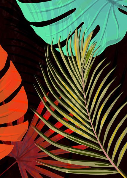 TROPICAL LEAVES &amp; BLACK no2b van Pia Schneider