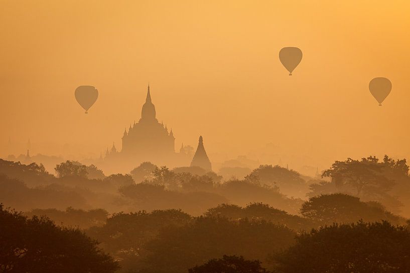 Hot air balloons over Bagan in Myanmar by Roland Brack