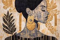 Frau mit goldenen Akzenten