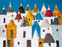 Abstrait Alberobello, Italie, acrylique
