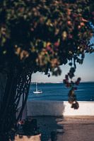 Small boat at sea near Cascais, Portugal