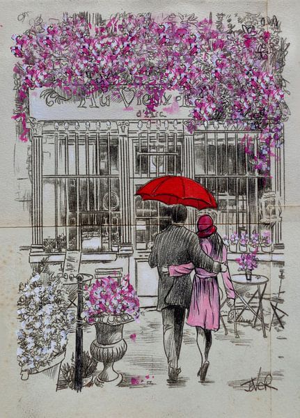 UNE PETITE MARCHE VERS LE CAFÉ par LOUI JOVER