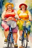 2 femmes sociables qui font du vélo